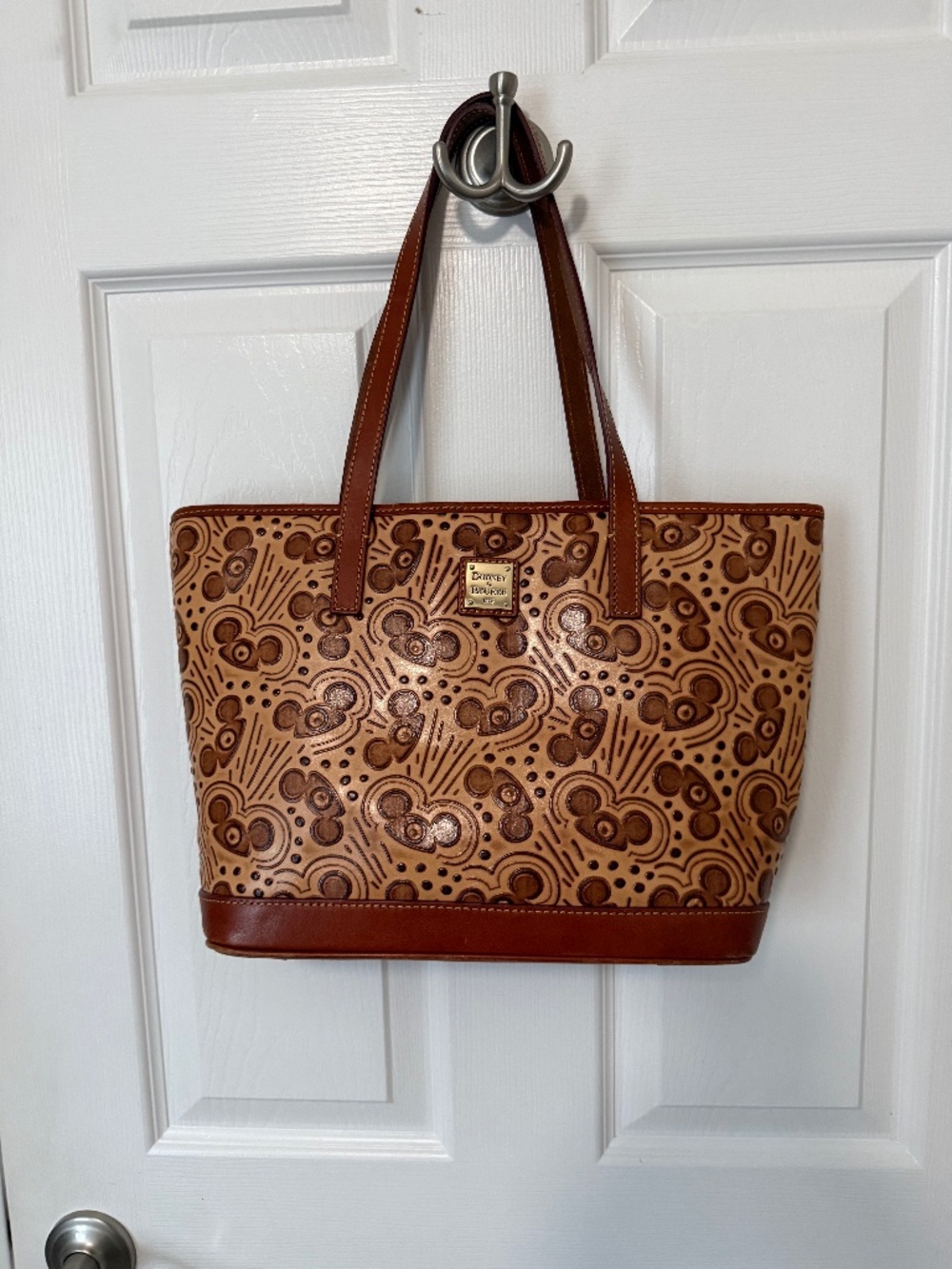 Disney Dooney & Bourke Tan Brown Embossed Leather Tote